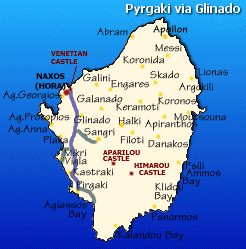 Naxos Map - Agiassos, Kastraki, Pyrgaki, Mikri Vigla via Glinado